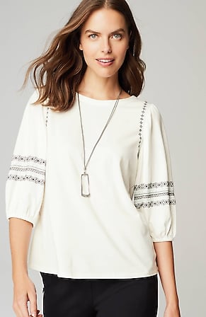 Image for Geometrically Embroidered Top