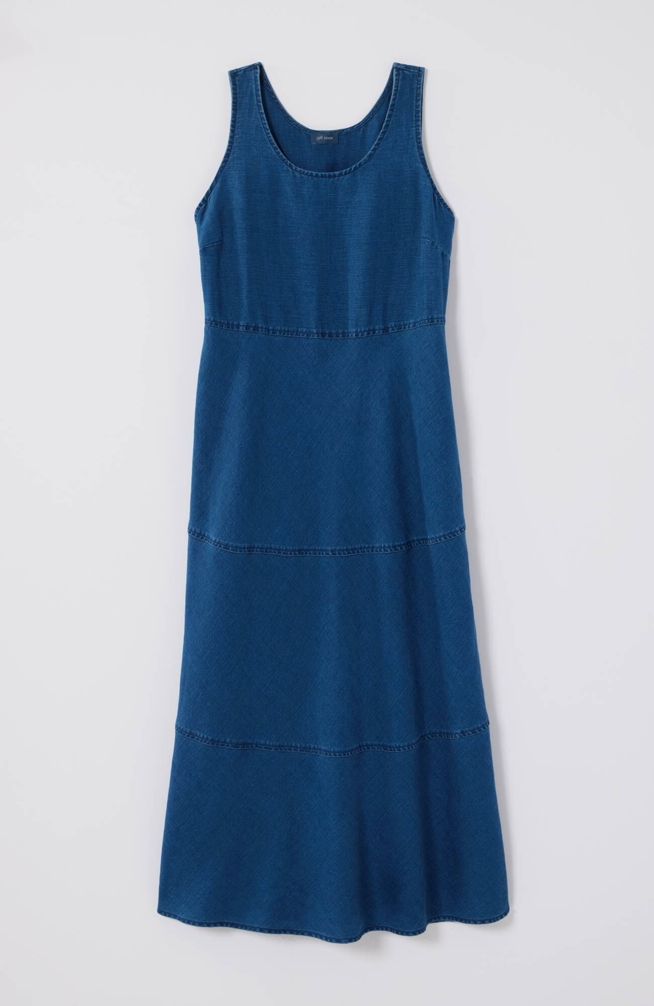 Seamed Indigo Midi Dress