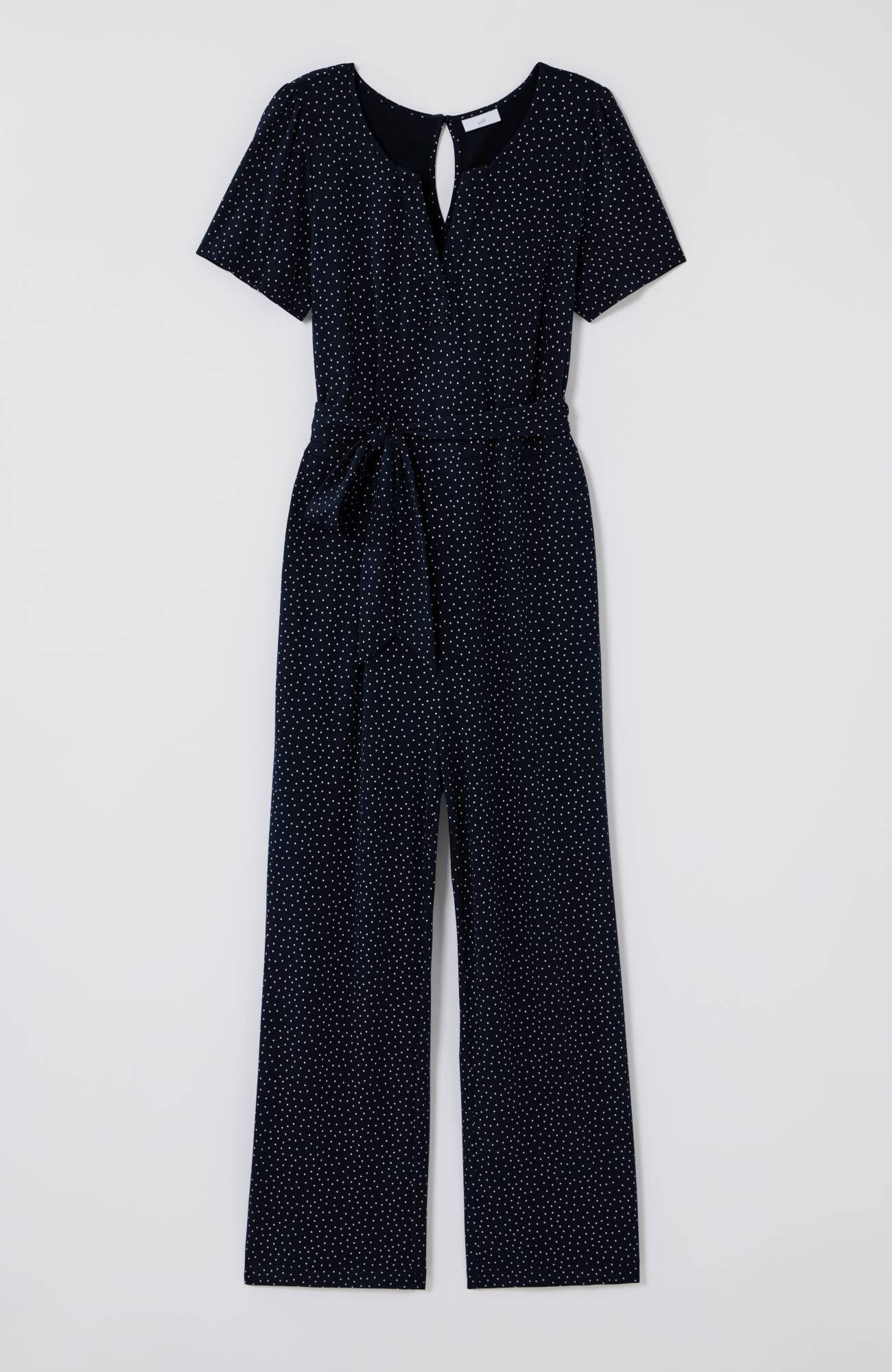 Split-Neck Cropped Jumpsuit