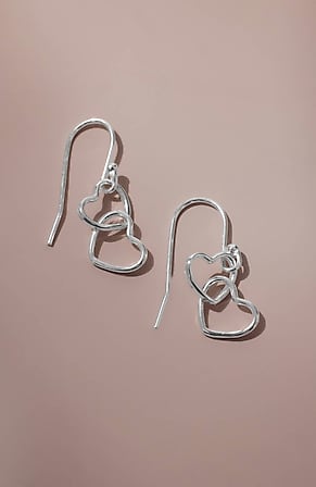 Image for More Love Sterling Silver Hearts Earrings