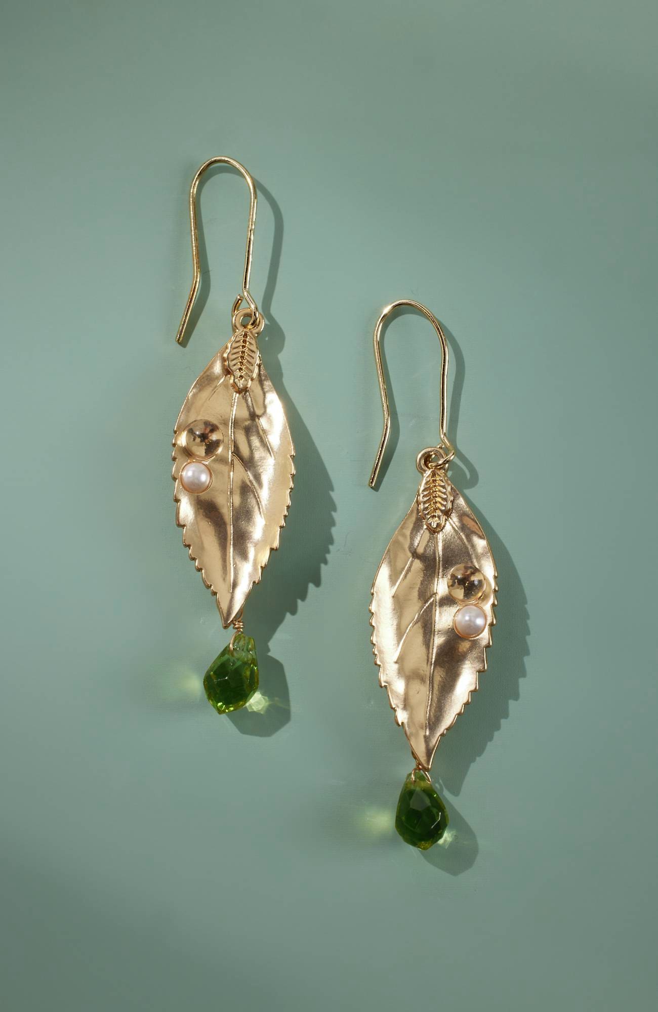 Jjill J.jill Tranquil Treasures Leaf Earrings In Goldtone