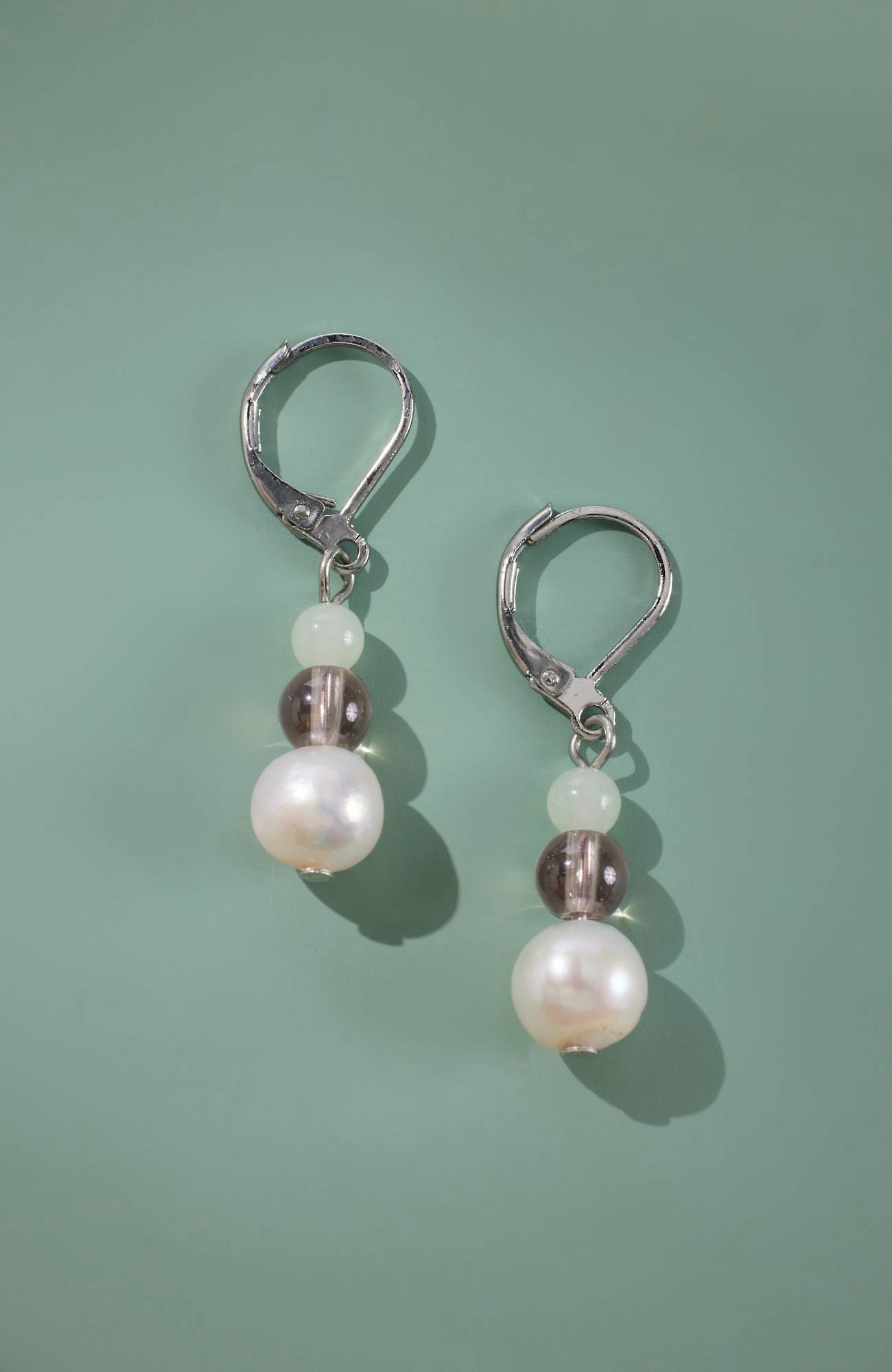 Jjill J.jill Tranquil Treasures Triple-bead Earrings In Ivory Multi