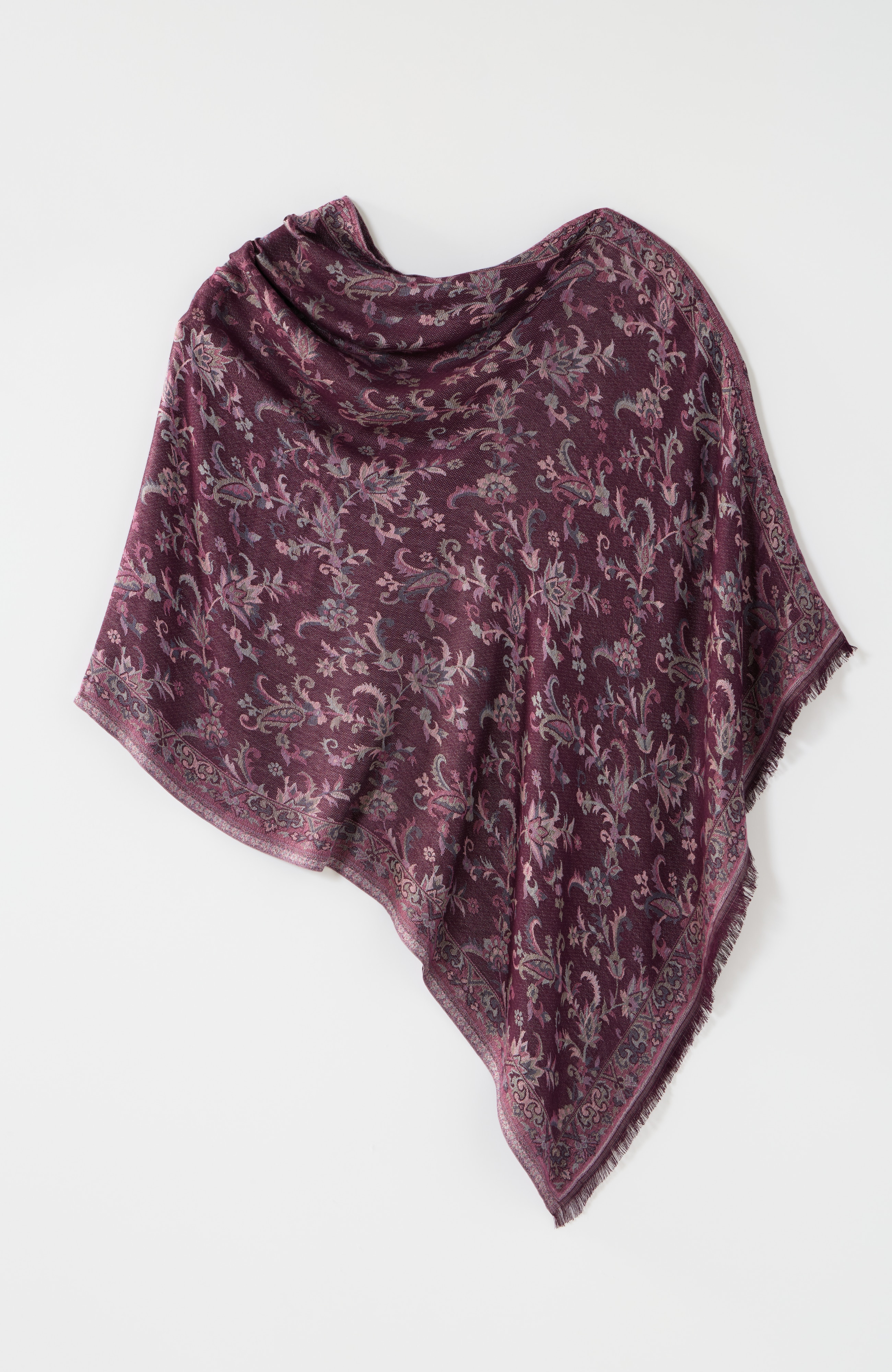 Jacquard Floral Asymmetric Poncho | JJill