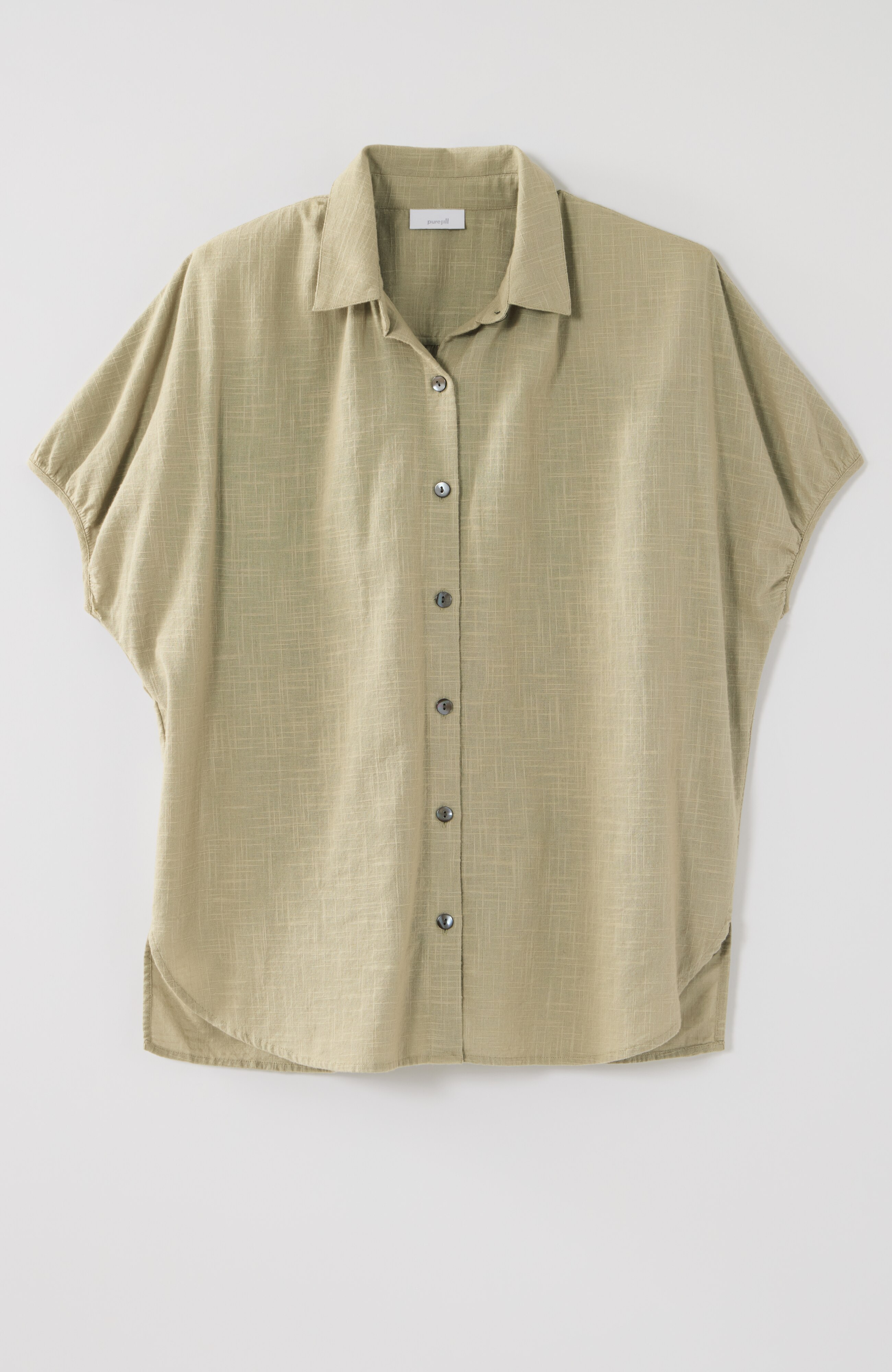 PURE JILL RELAXED BUTTON-FRONT TOP | JJill