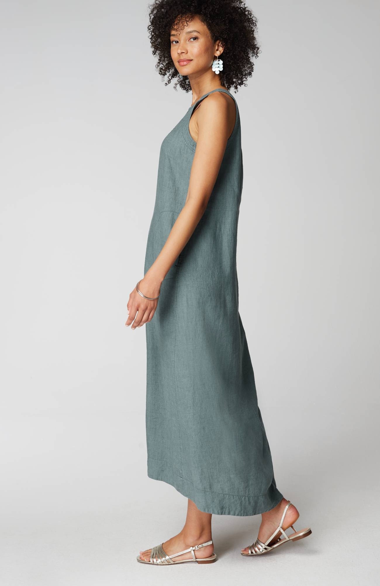 PURE JILL PINTUCKED LINEN DRESS JJill