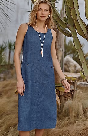 Image for Pure Jill Seamed Linen Dress