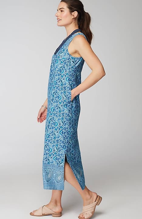 pure jill waist-seamed maxi dress
