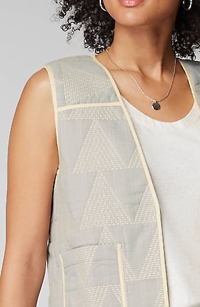 Image for Pure Jill Cotton Dobby Vest