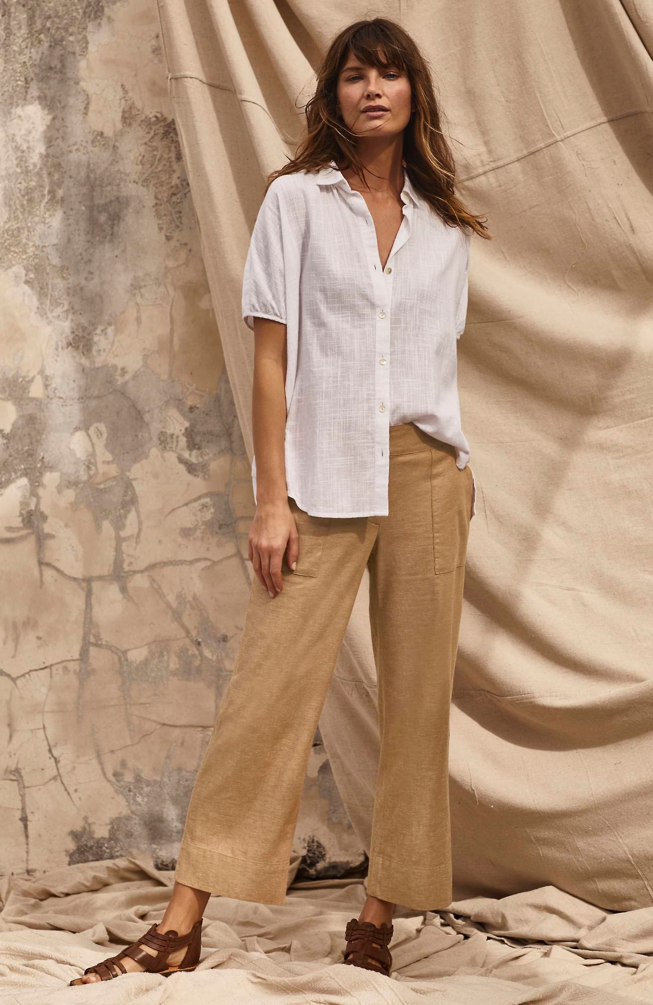 Shop Jjill J.jill Pure Jill Cropped Trousers In Ginger Peach,sweet Tea