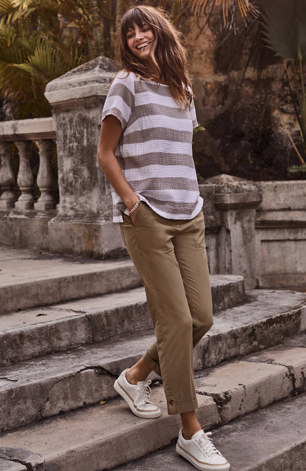 Jjill J.jill Pima-stretch Straight-leg Chino Pants In Light Coconut Shell