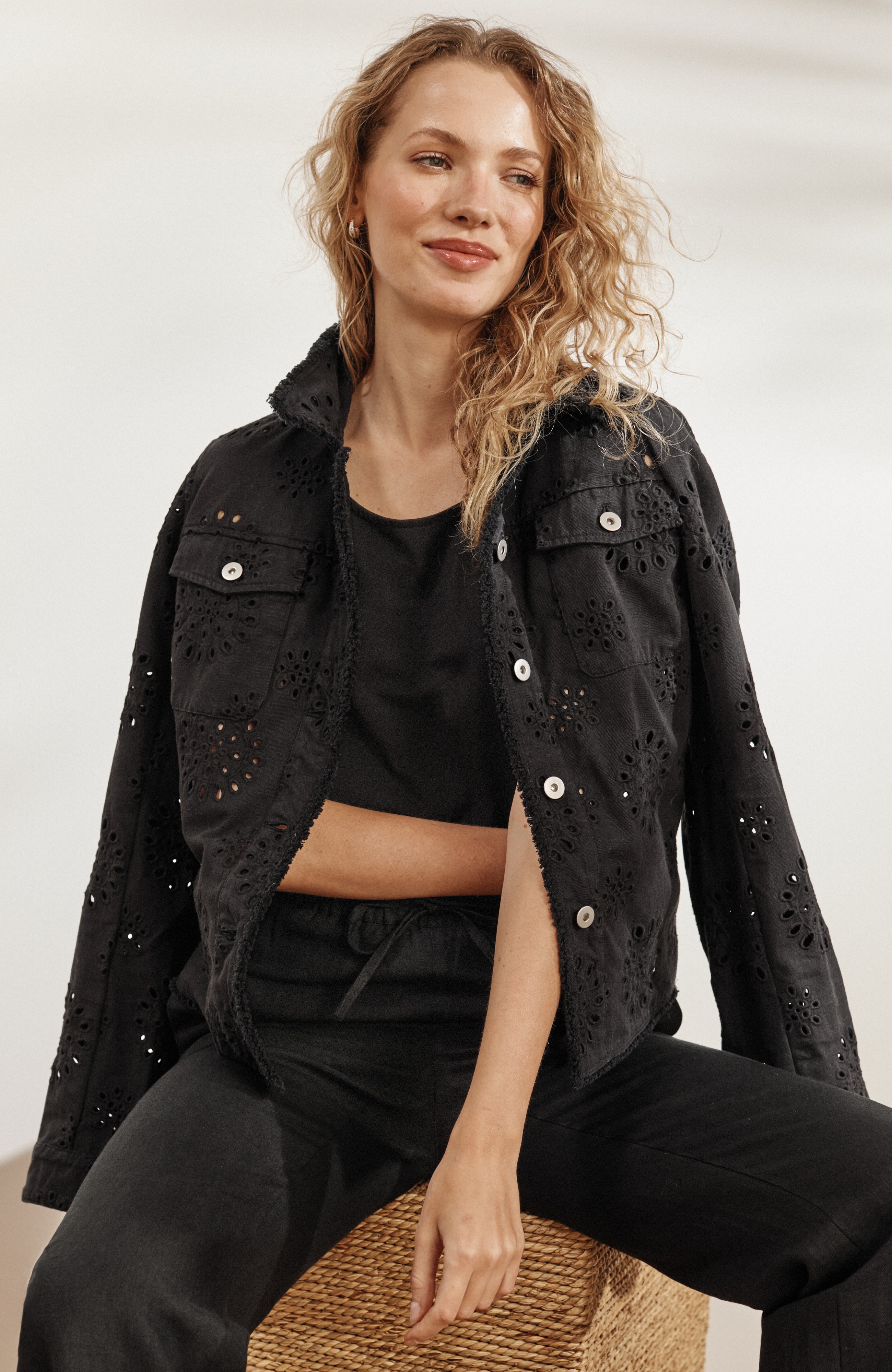 embroidered eyelet jacket