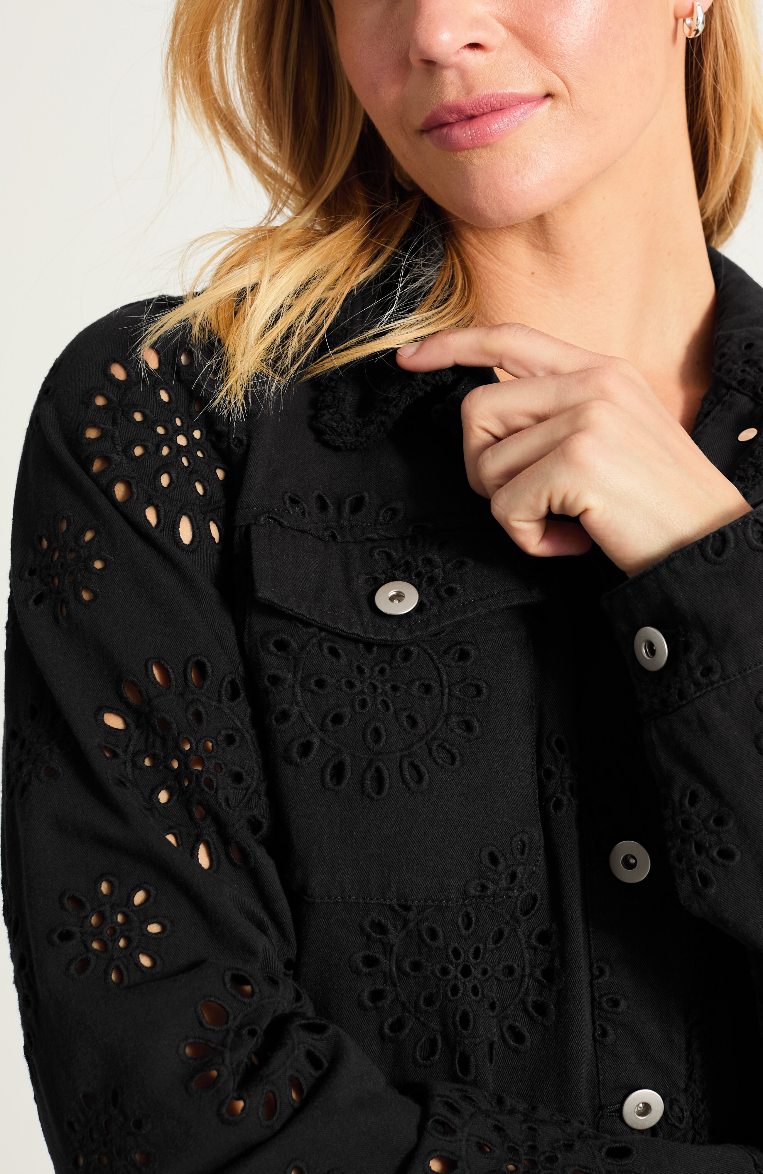 embroidered eyelet jacket