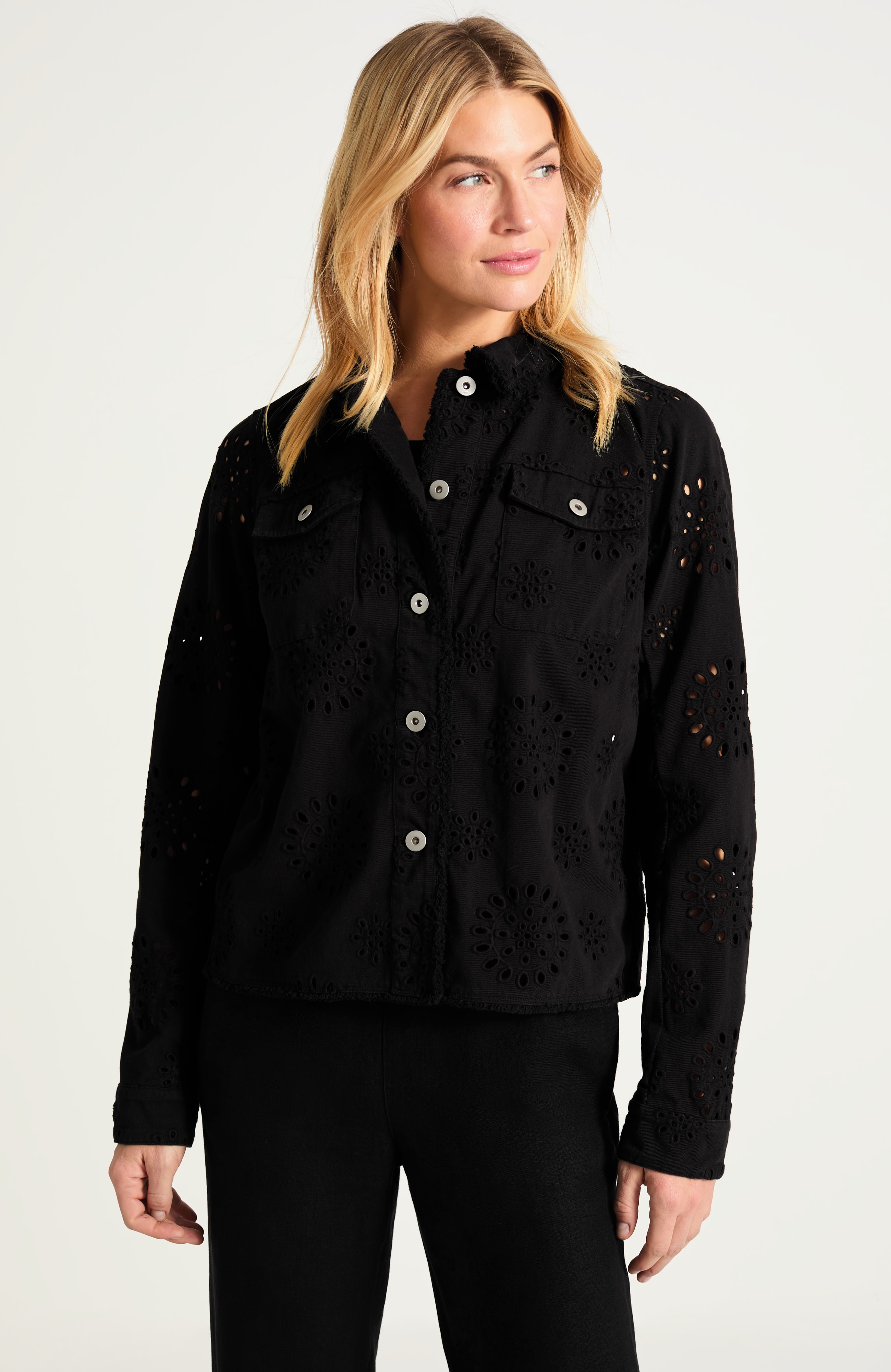 embroidered eyelet jacket