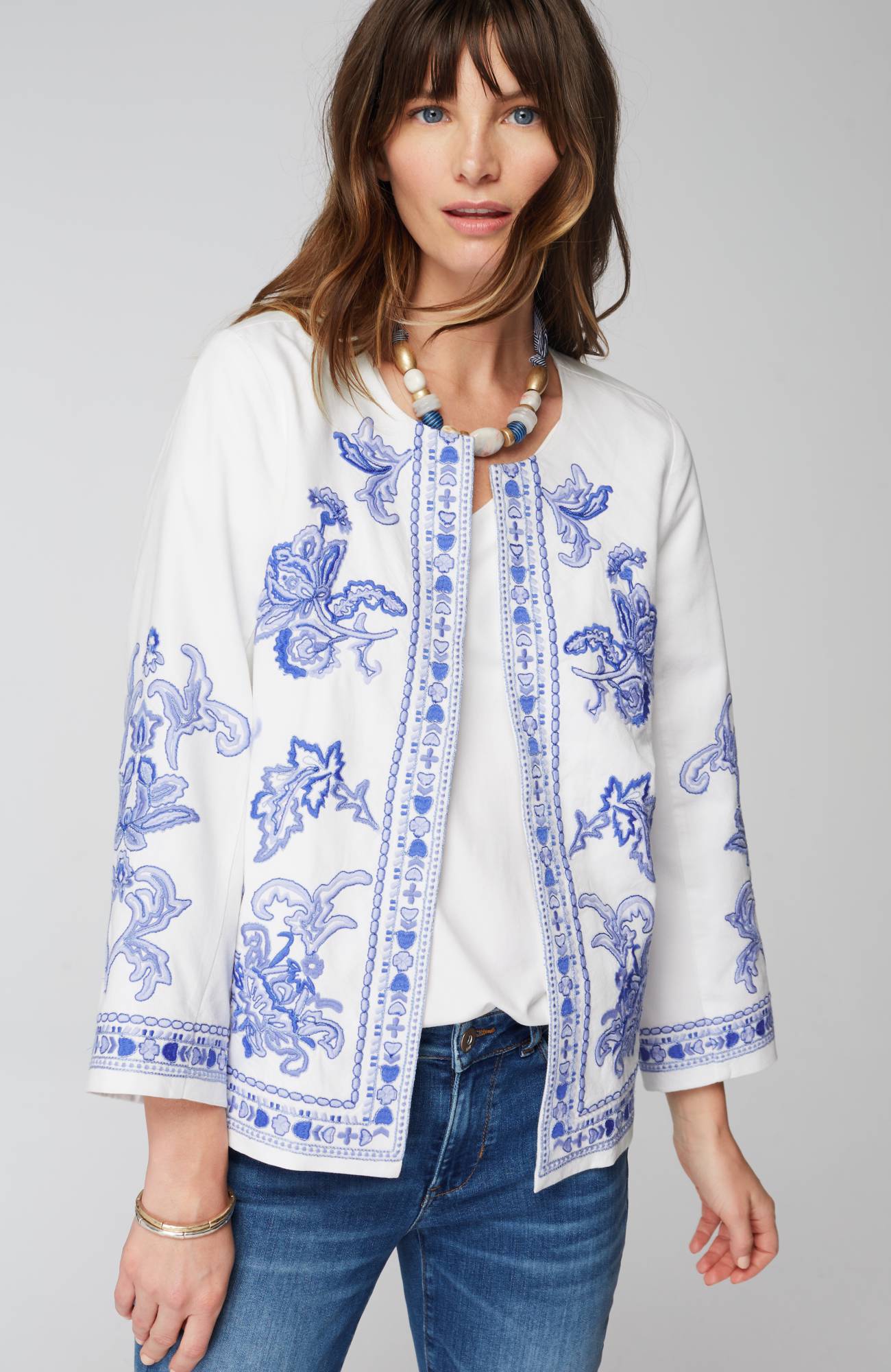 LIGHTWEIGHT EMBROIDERED JACKET | JJill