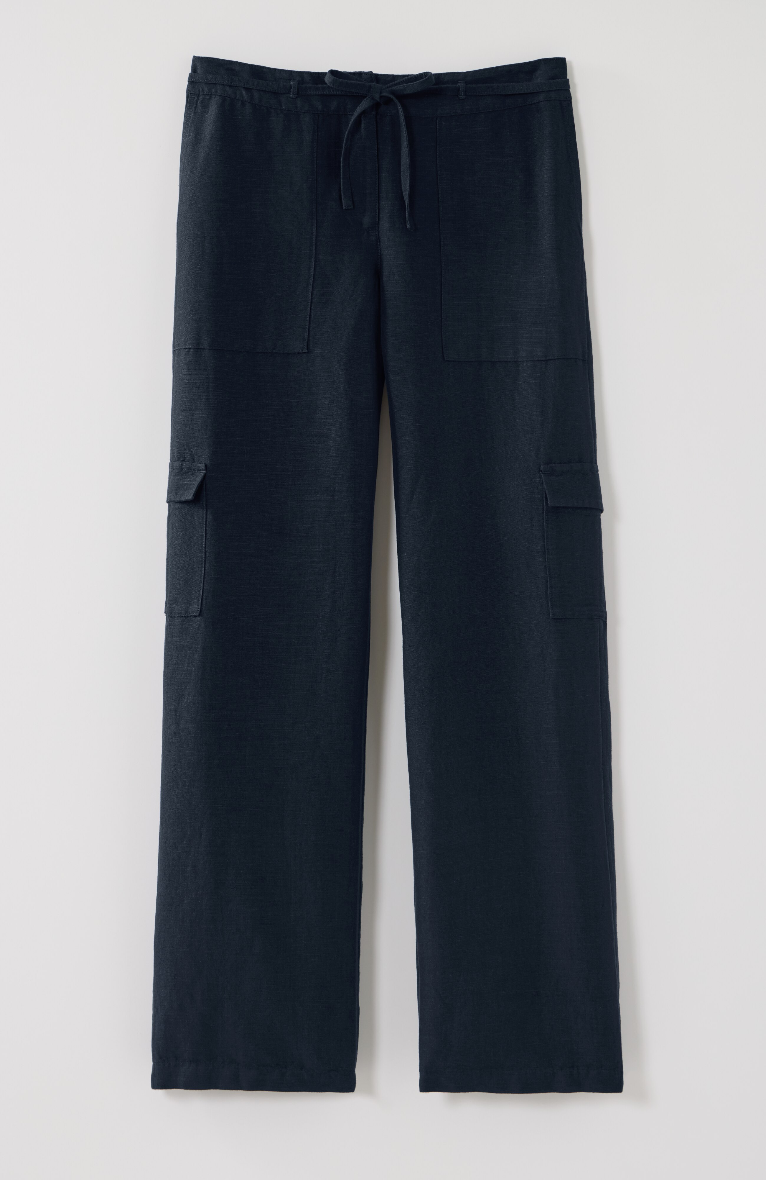 Linen & Rayon Wide-Leg Cargo Pants | JJill