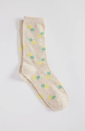 Image for Tropical Pineapple Crew Socks