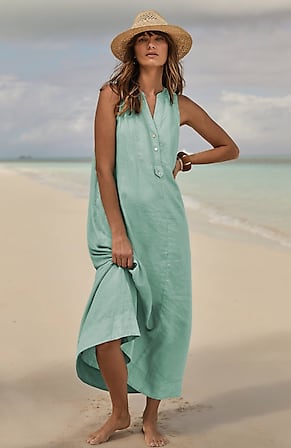 Image for Pleated Linen Maxi Dress