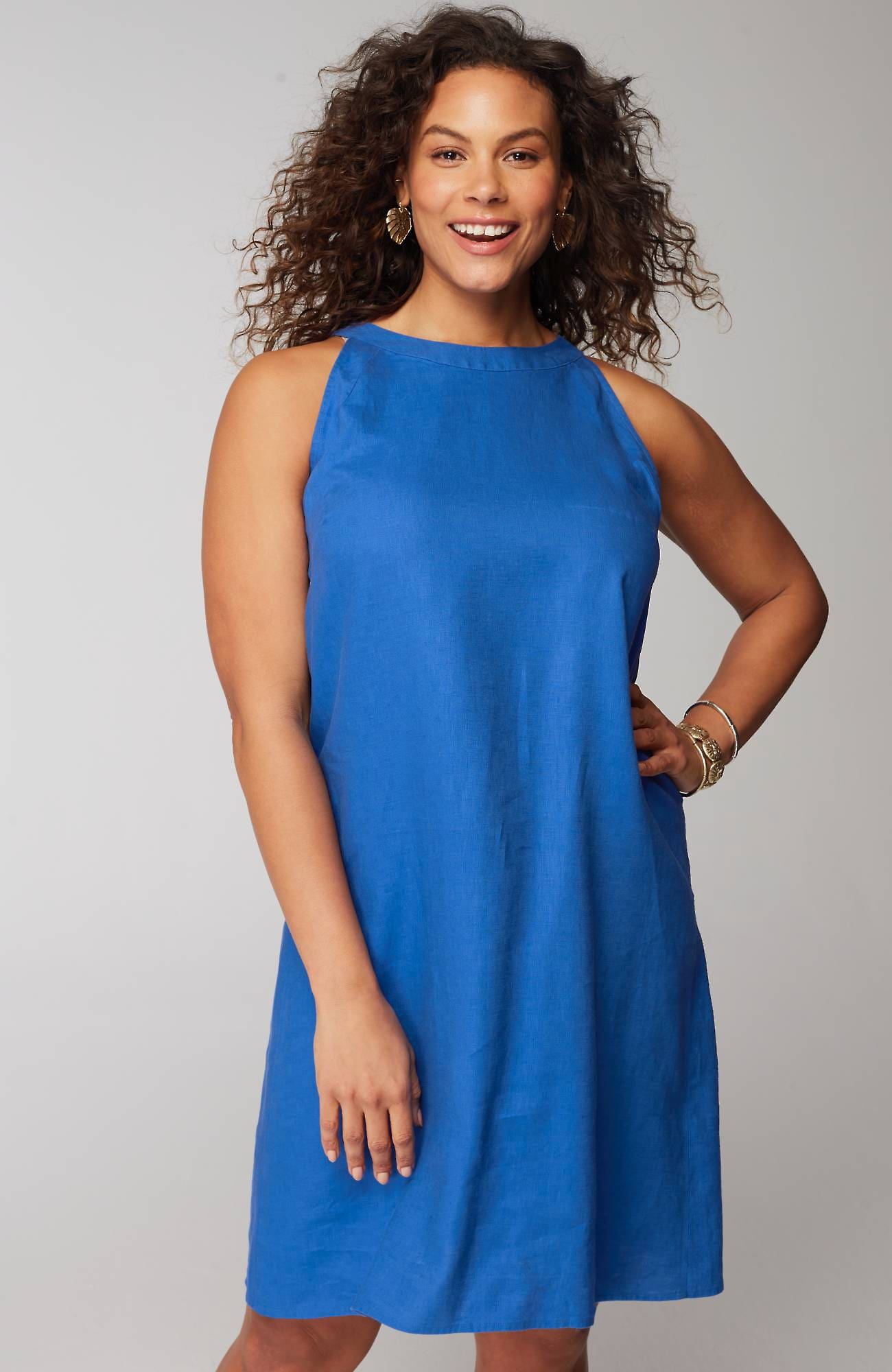 Jjill J.jill Linen Shift Dress In Royal Blue