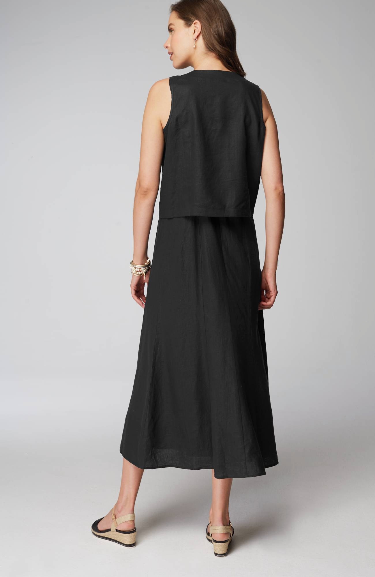 linen two-piece dress set