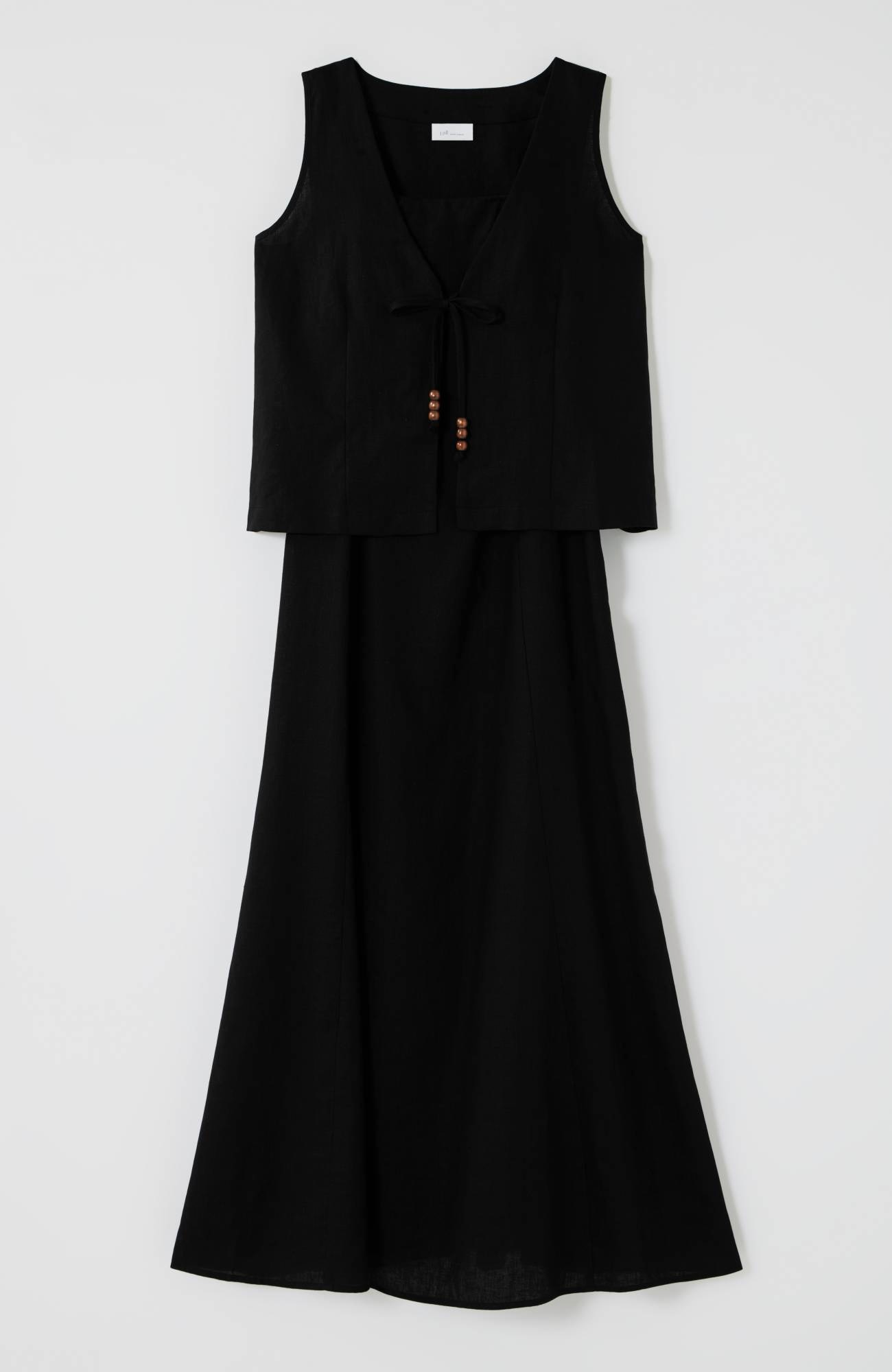 linen two-piece dress set