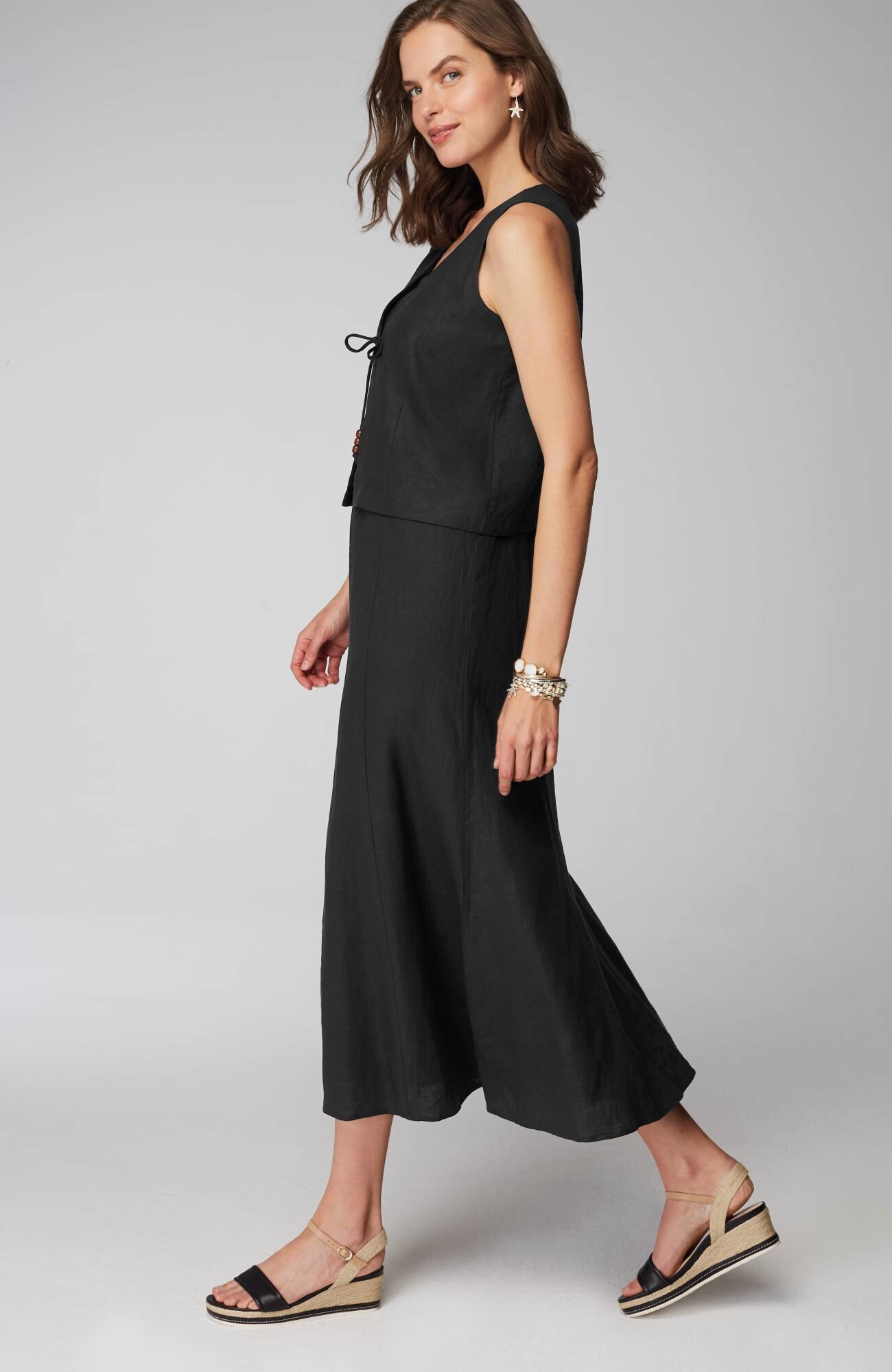 linen two-piece dress set