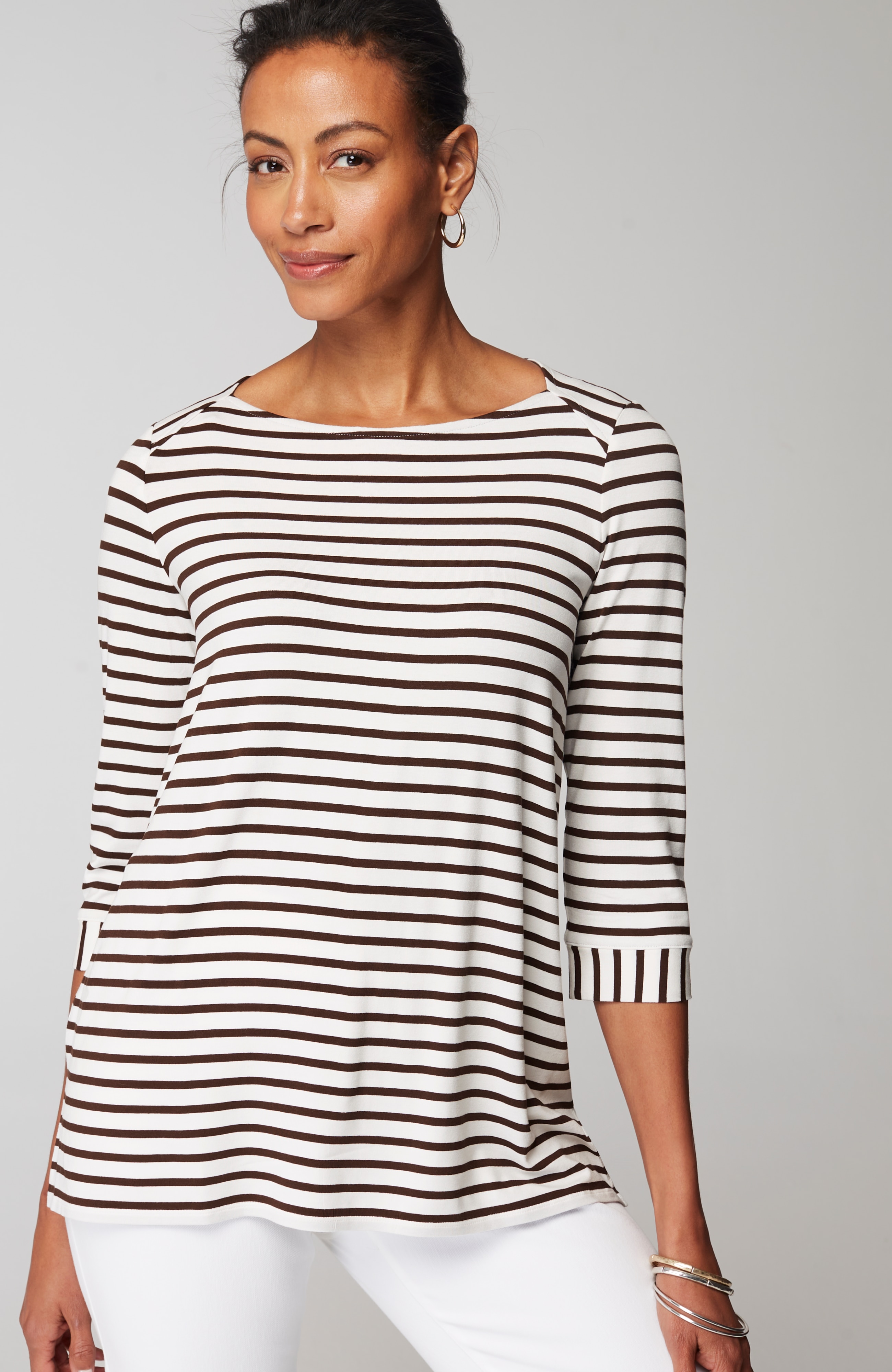 wearever mixed-stripes top