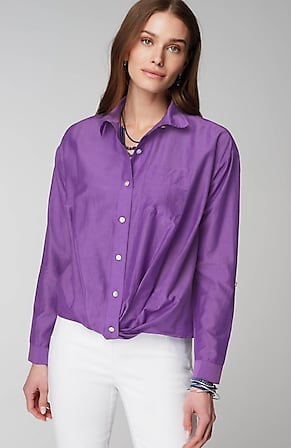 Image for Cotton-Silk Twist-Front Top