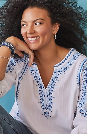 Image for Embroidered Textured Tunic