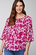 smocked scoop-neck top