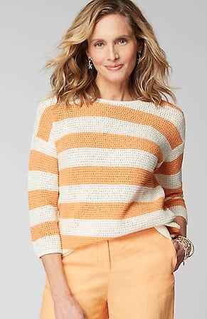 Image for Cabana-Stripes Open-Knit Sweater
