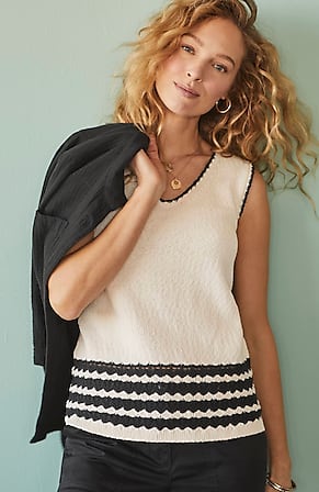 Image for Wavy-Stripes Textured Sweater