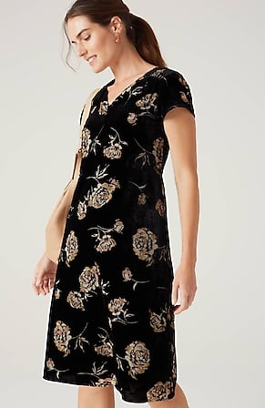 Image for Pure Jill Smocked-Detail Velvet Dress