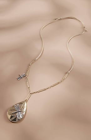 Image for Windswept Petals Dragonfly Pendant Necklace
