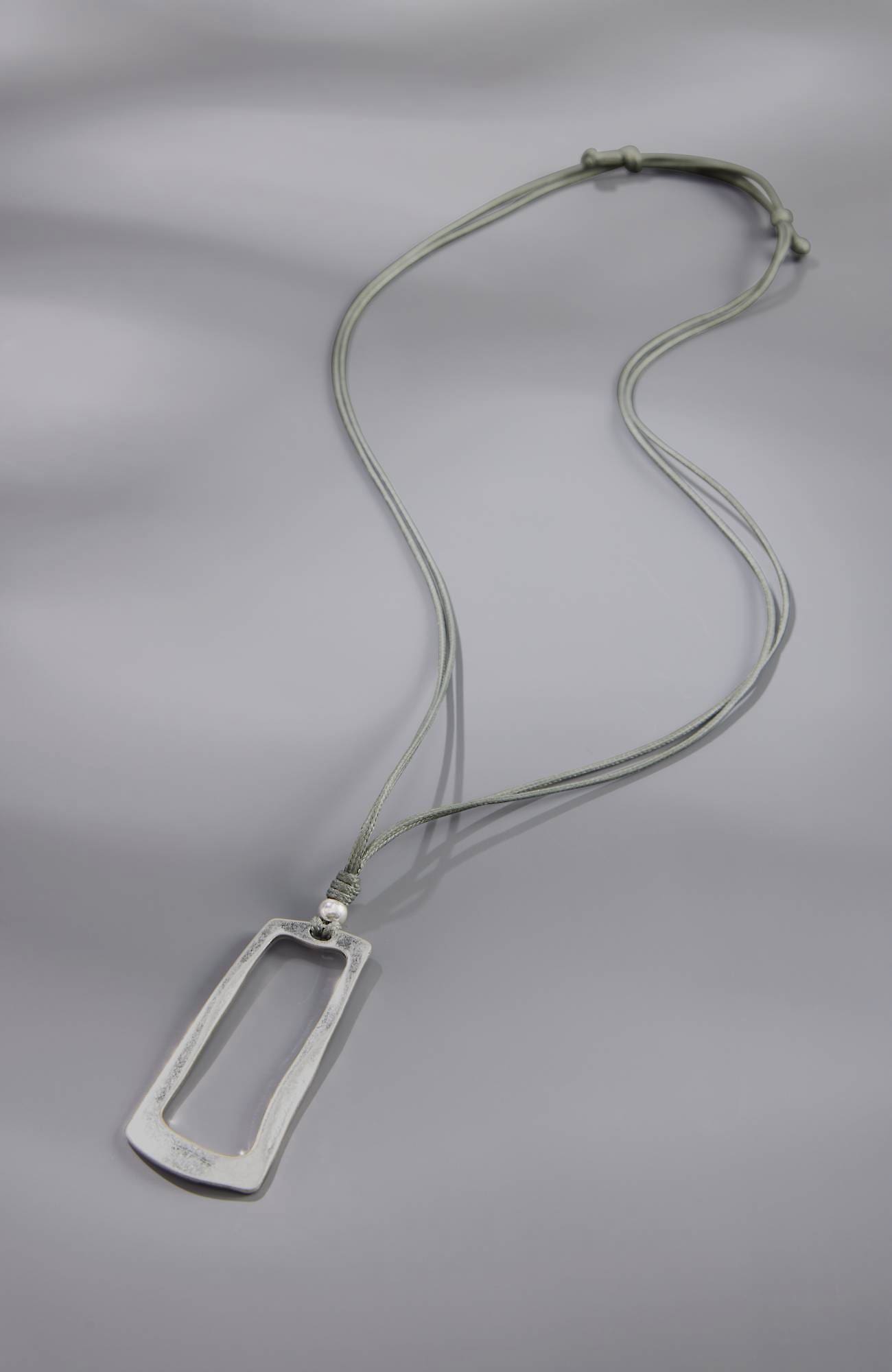 Shop Jjill J.jill Modern Elements Rectangular Pendant Necklace In Silvertone