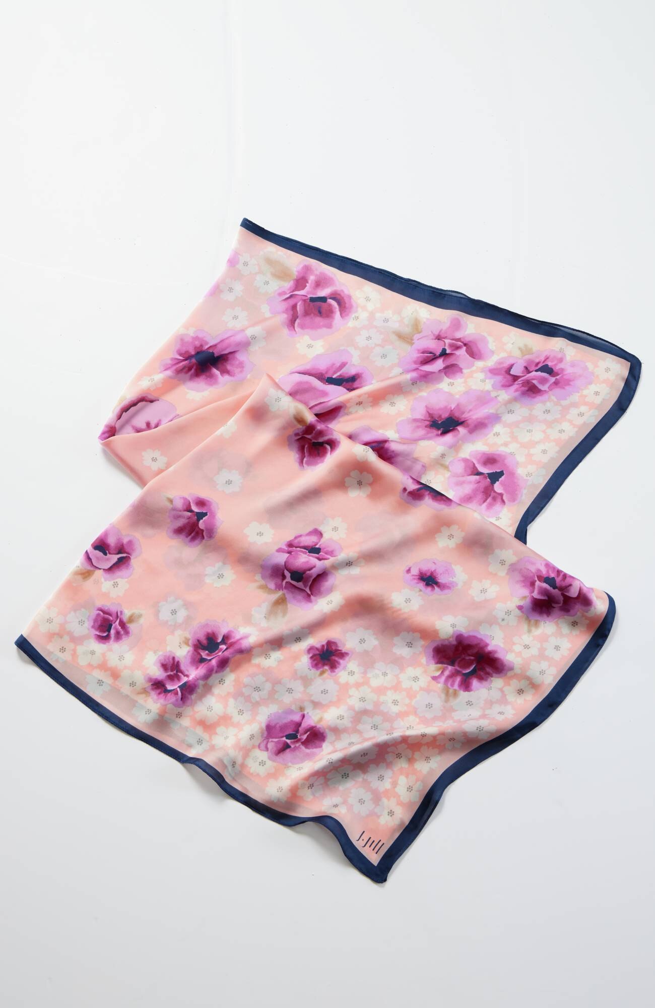 Layered Floral Square Scarf
