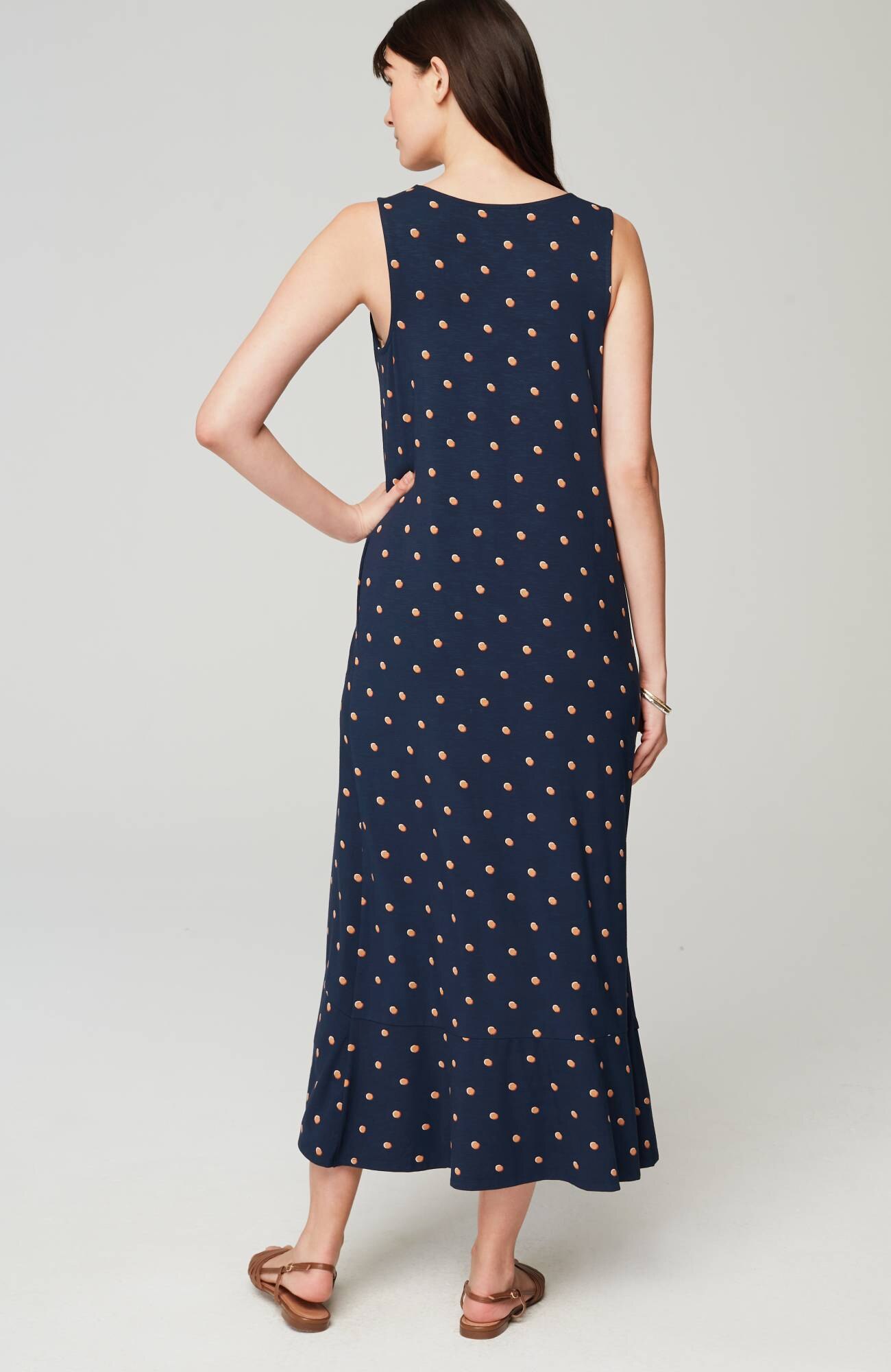 Flounced-Hem Midi Dress