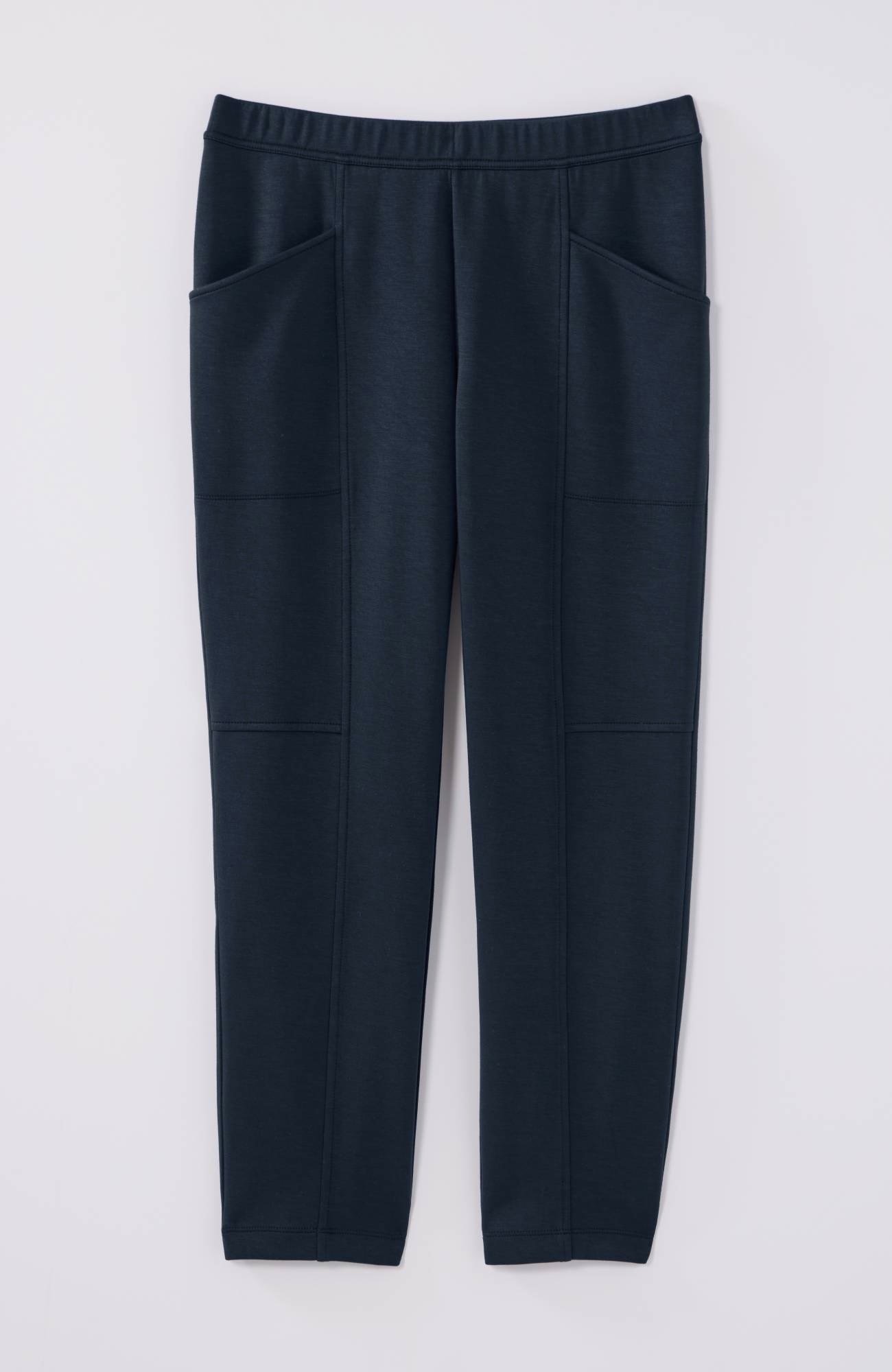 fit sleek double-knit seamed crops