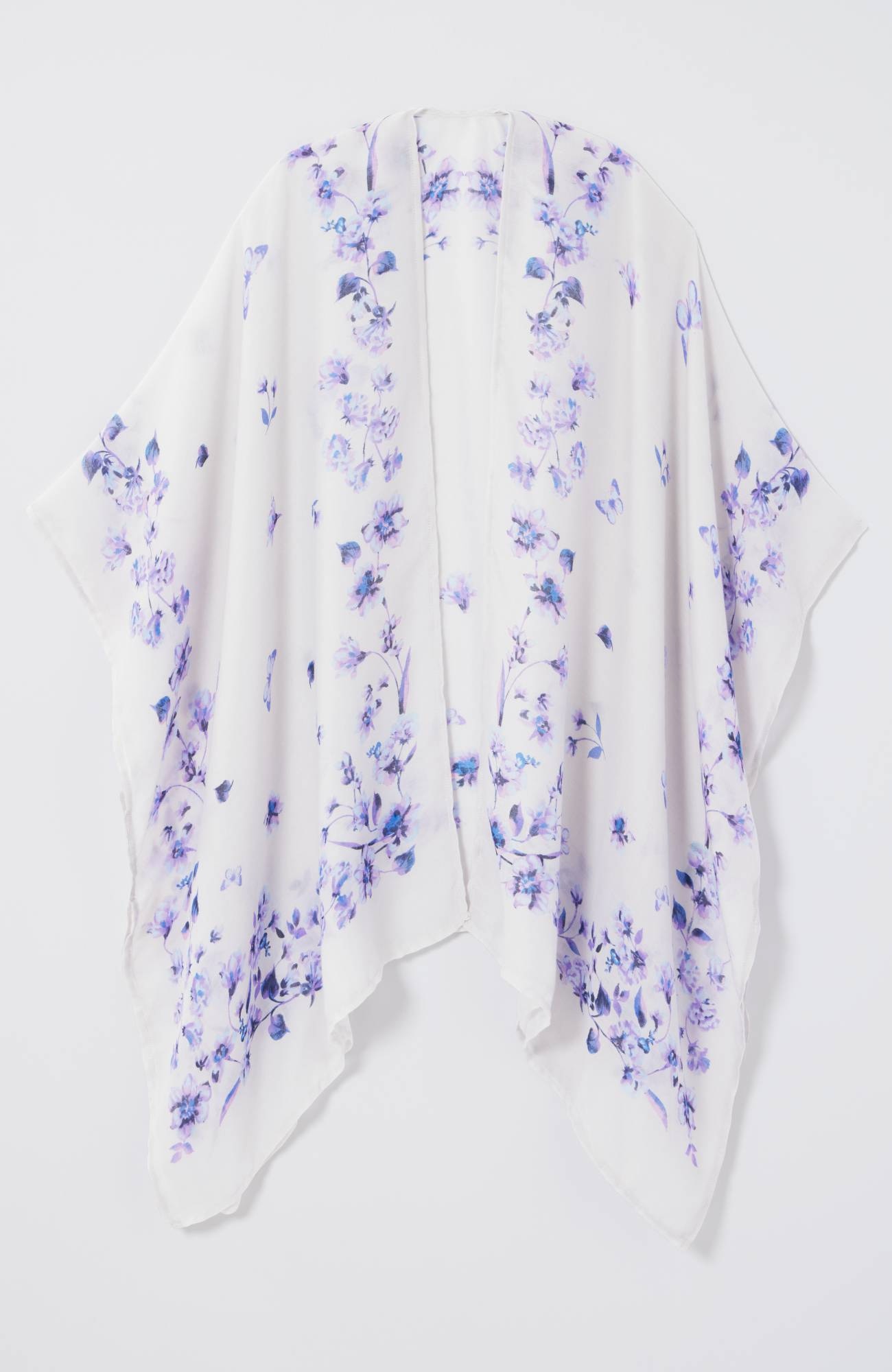 Butterfly-Printed Ruana