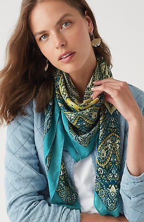 Image for Artisanal Paisley Square Scarf