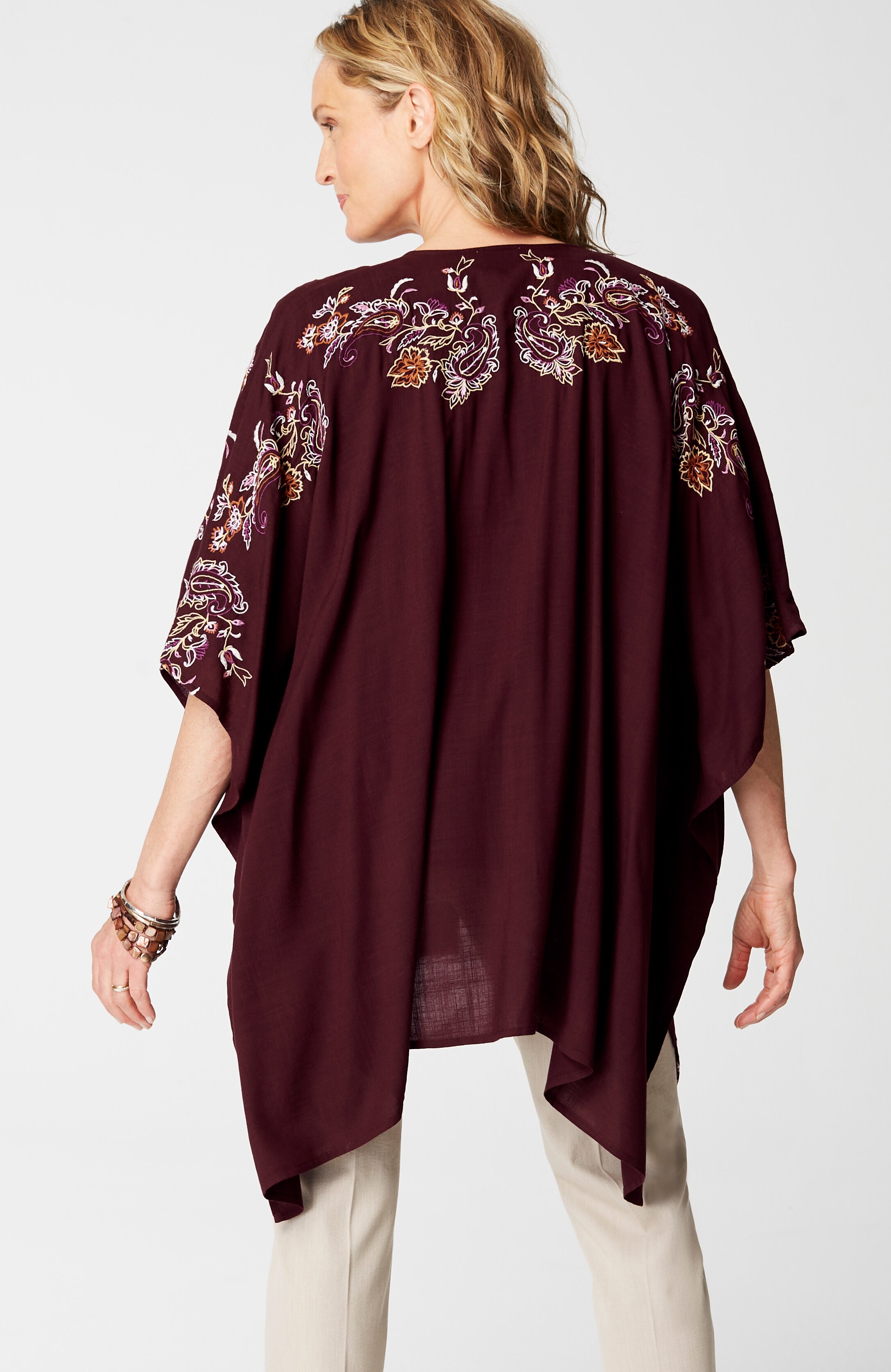 embroidered paisley ruana