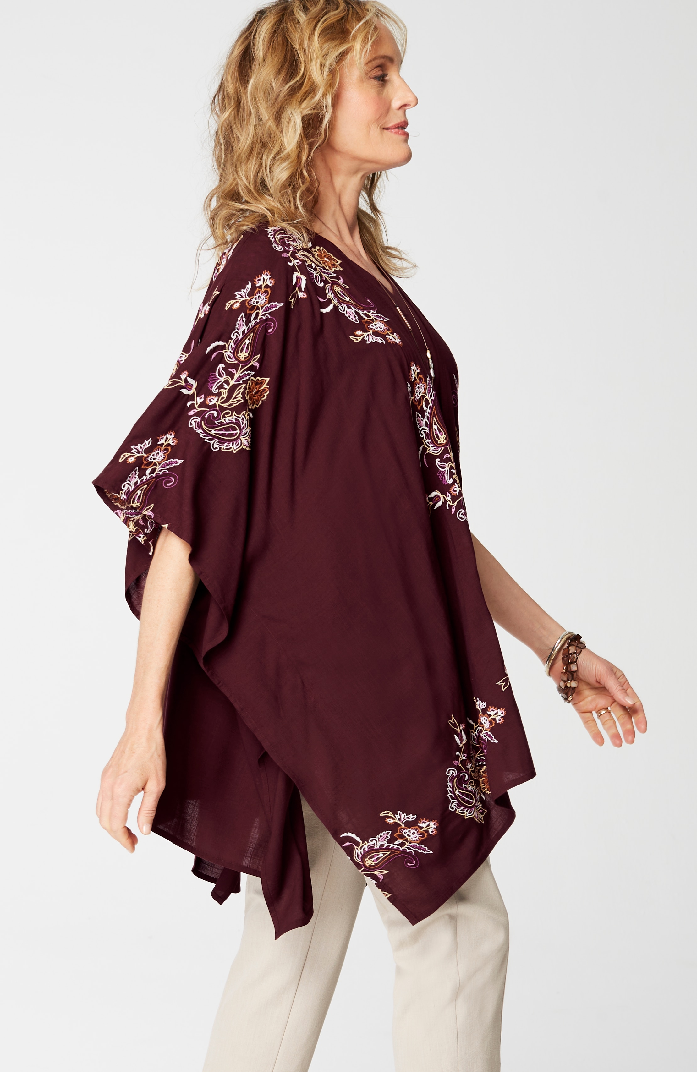 embroidered paisley ruana