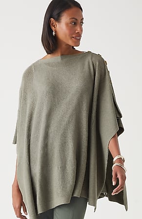 Image for Rib-Knit Two-Way Poncho