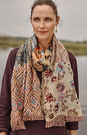 Image for Patchwork-Embroidered Scarf