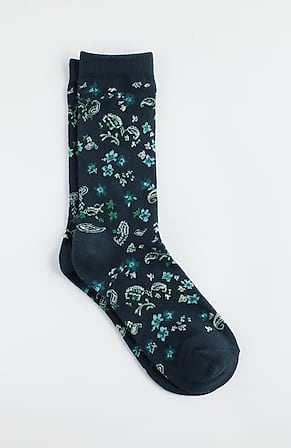 Image for Floral Paisley Crew Socks