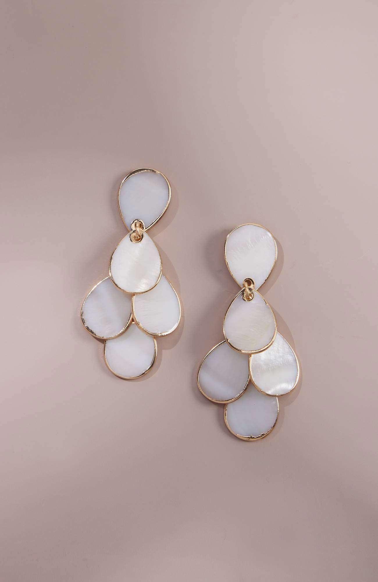 Shop Jjill J.jill Shoreline Mother-of-pearl Chandelier Earrings In Ivory