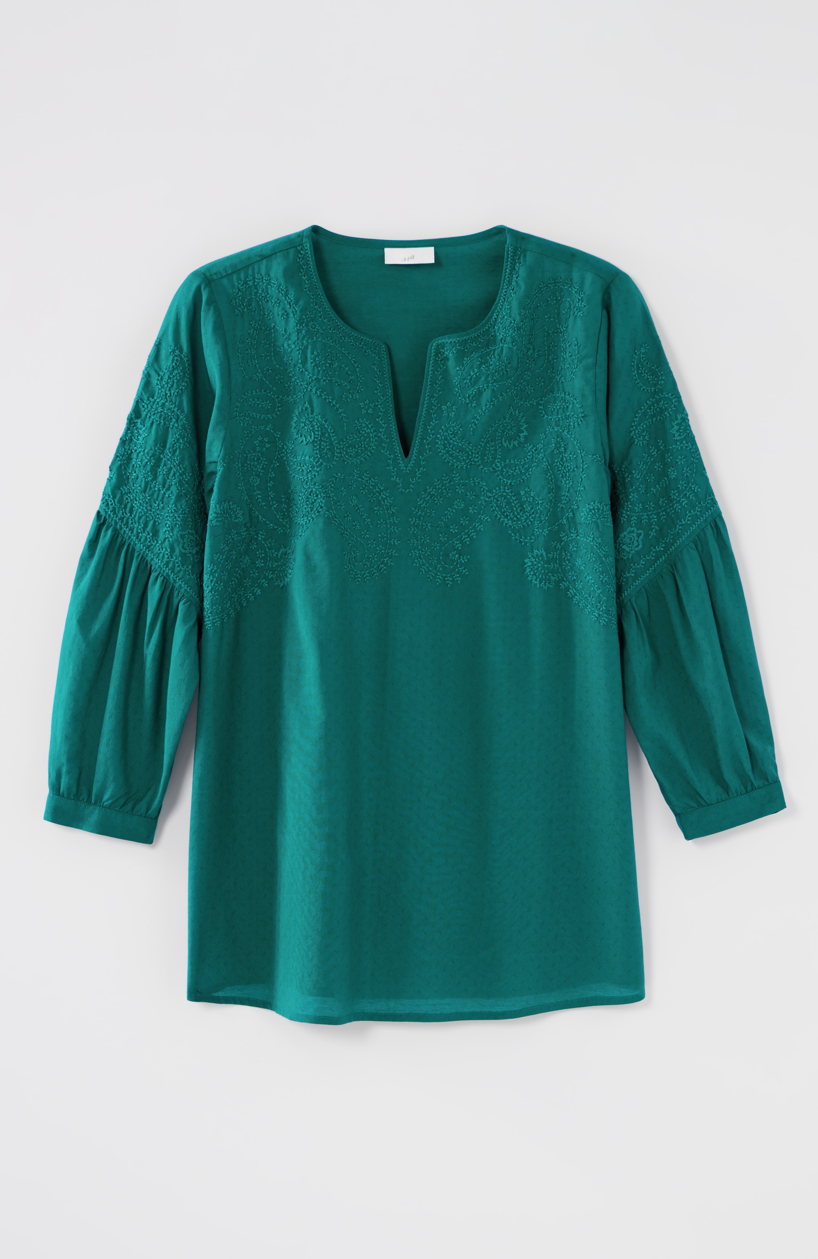 J. Jill Paisley-embroidered split-neck top at CoolSprings