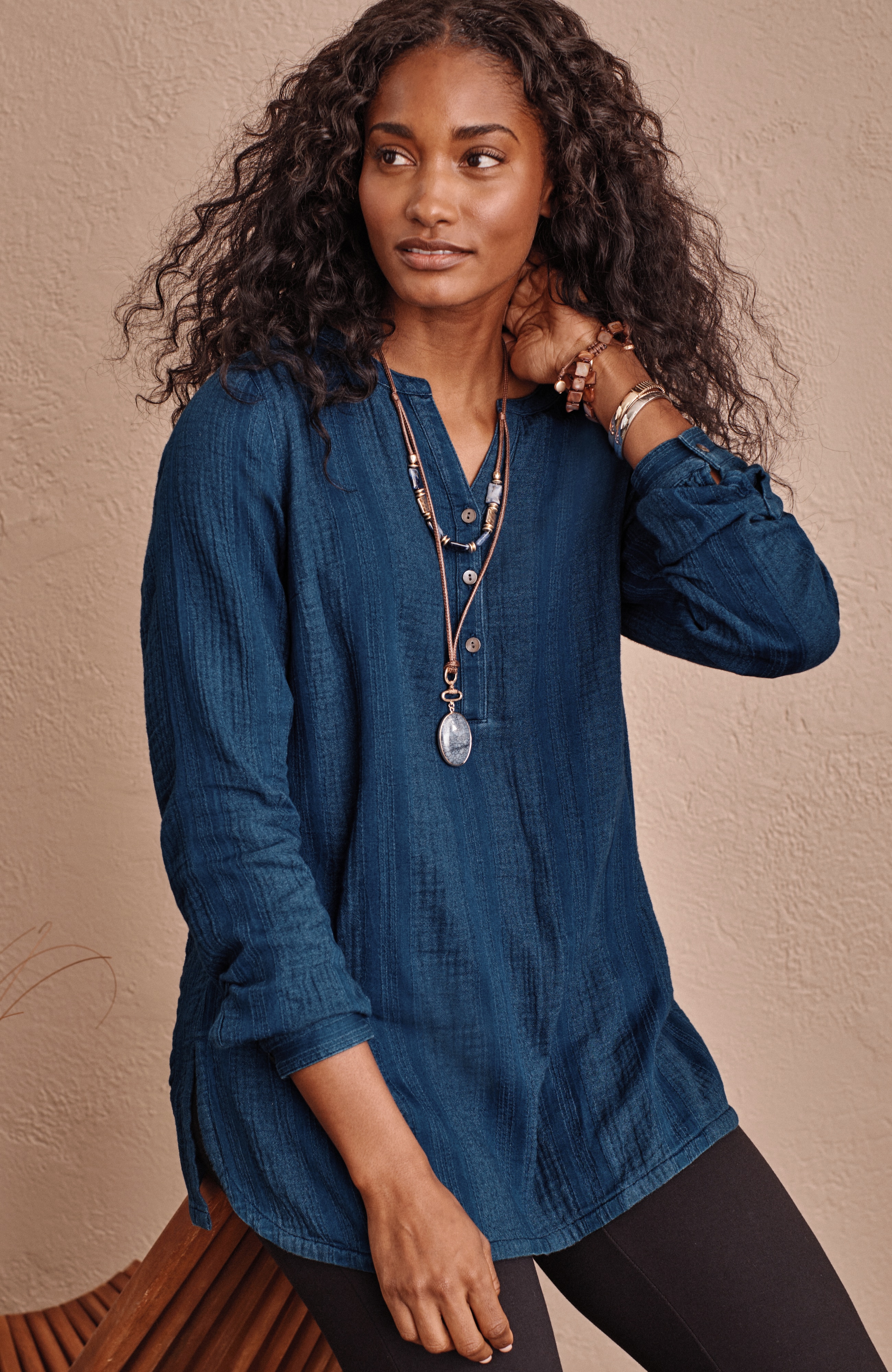 pure jill textured tunic