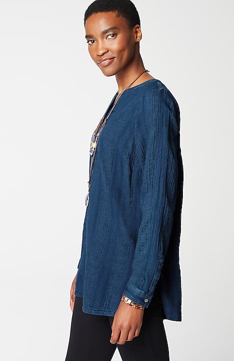 pure jill textured tunic