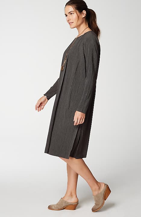pure jill pleated knit duster