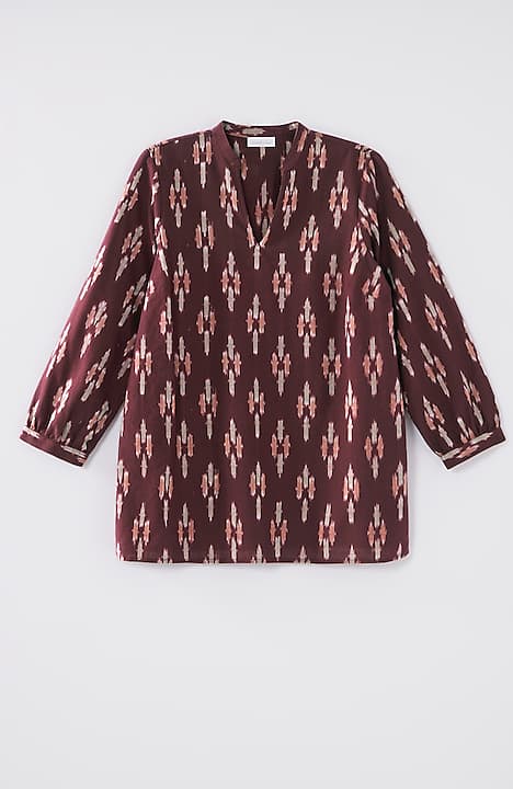 pure jill v-neck ikat top